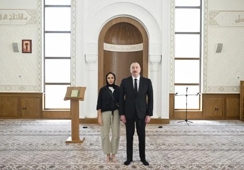 Prezident İlham Əliyev və birinci xanım Mehriban Əliyeva Şuşa rayonunun Daşaltı kənd məscidinin a&ccedil;ılışında iştirak ediblər